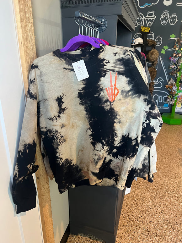 Skeleton Peace ✌🏽 Adult Reverse Tie Dye Crew