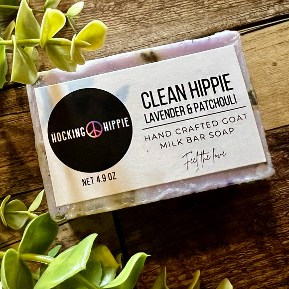 Clean Hippie | Lavender & Patchouli | 100% All-Natural Goat Milk Bar Soap